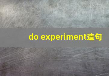 do experiment造句